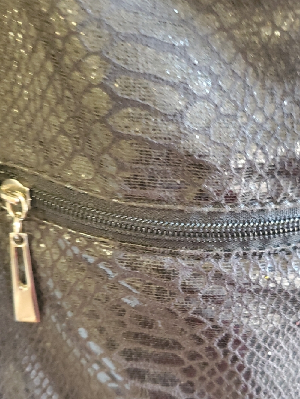 Cache Black Faux Snakeskin Tote with Long Shoulder Straps - Picture 9 of 14